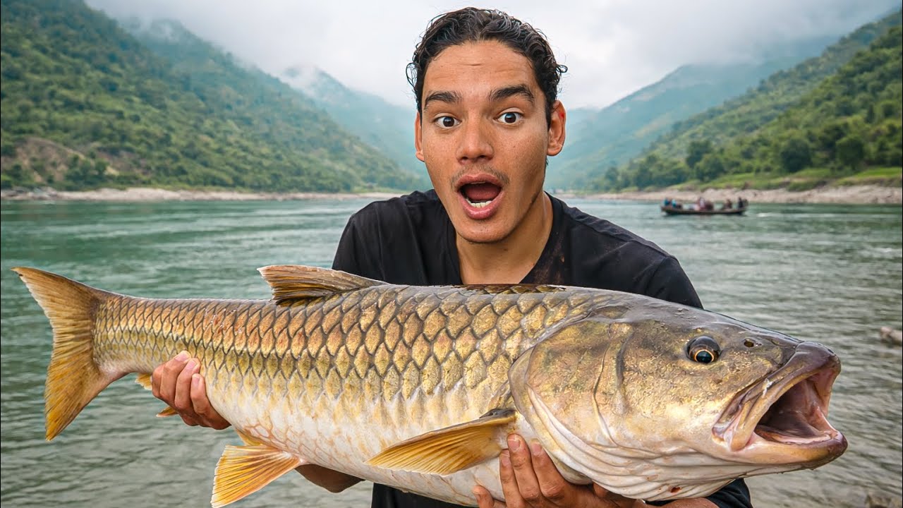 Such a big fish was caught in Karnali😱\\ कर्णालिमा यति ठूलो माछा समातियो।