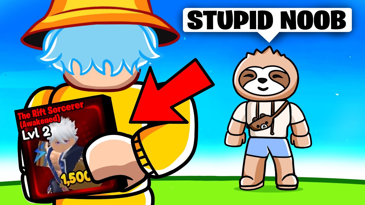 Trolling SLOTH As Noob with SECRET GOJO in Roblox Anime Defenders