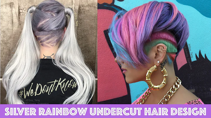 Silver Rainbow Undercut Hair Design