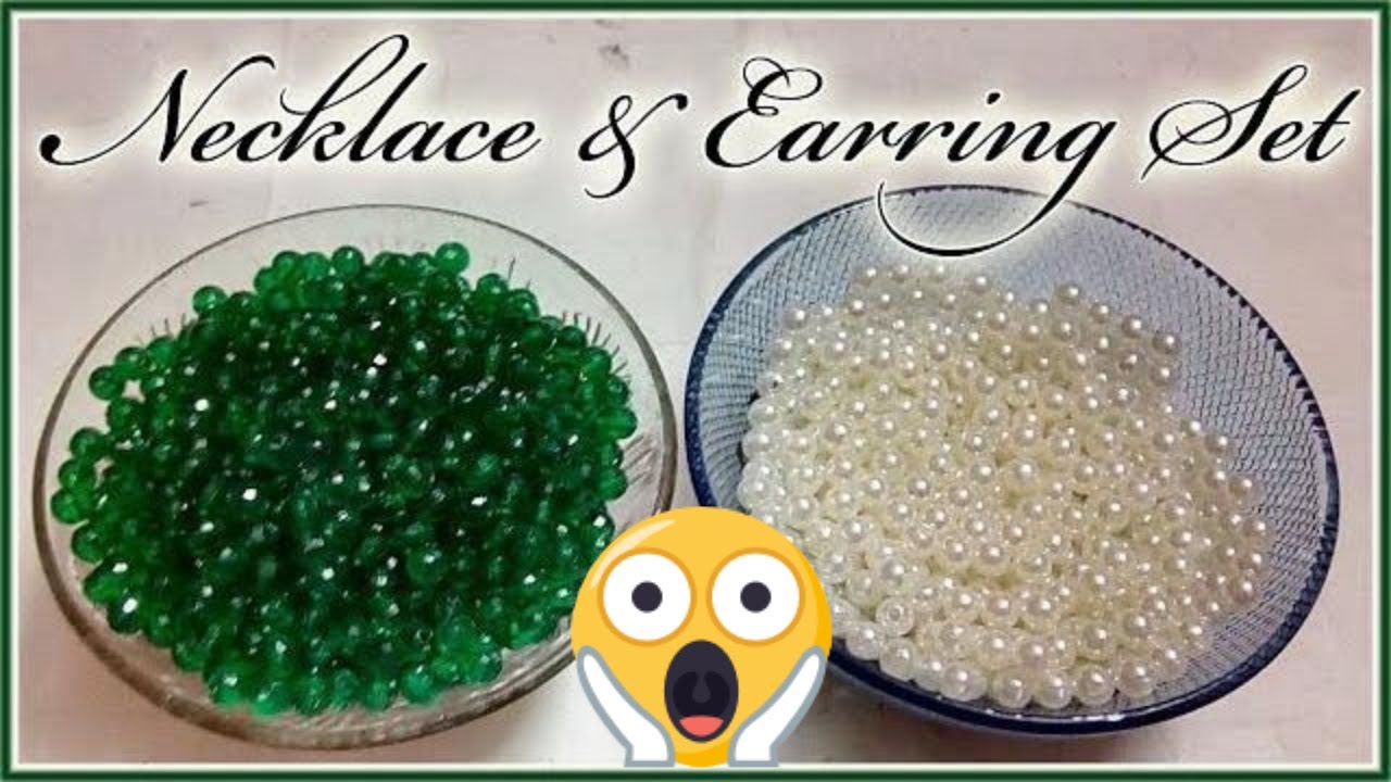 158 How To Make Pearl Beaded Necklace & Earring set with Eye Pins