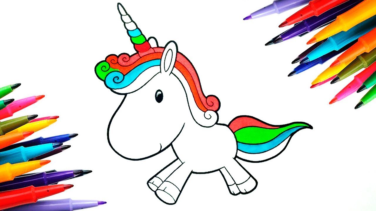 Как нарисовать единорога мелками