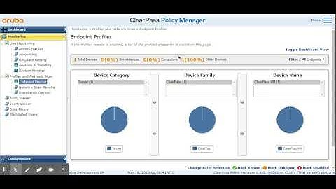 Information about Live monitoring tab on ClearPass