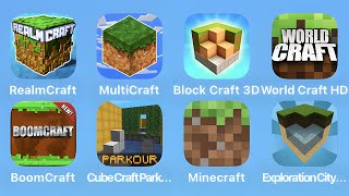 RealmCraft, MultiCraft, Block Craft 3D, World Craft, Boom Craft, Cube Craft Parkour, Minecraft