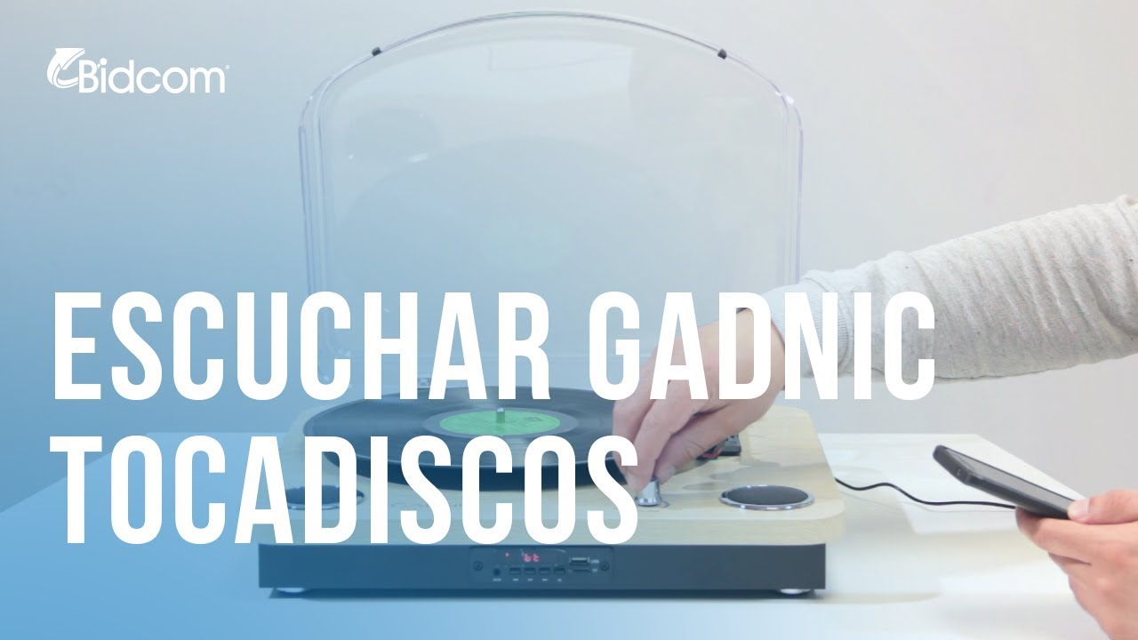 Tocadiscos Gadnic Madera Bluetooth Portátil 3 Velocidades FM USB Aux-In SD