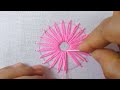 Hand Embroidery Exclusive Circle Flower Pattern, Easy Flower Embroidery Trick,Hand Embroidery Stitch