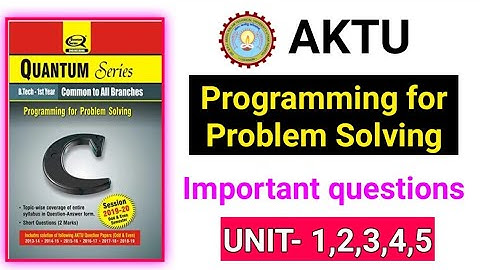 PPS Programming for Problem solving AKTU Important Questions all unit 1 2 3 4 &5