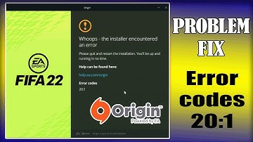 Whoops -the installer encountered an error Please quit and restart the instalation. Error codes 20:1