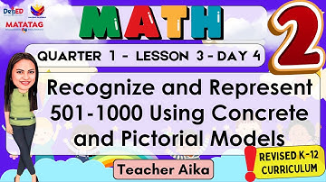 MATH 2 QUARTER 1 LESSON 3 DAY 2 REVISED K-12 MATATAG Recognize and Represent 501-1000
