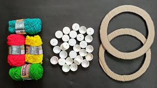 Reuse Bottle Caps For Wall Decoration/Best Out Of Waste Craft/Cardboard Craft ||