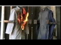 Arc Flash Test- FR Coverall compared to non-FR Coverall.mpg