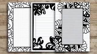 Black | Border designs on paper | Front Page Design for School Project | Project Work Designs