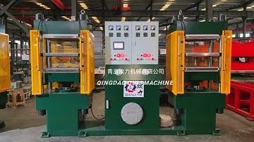 Double two station two layers rubber vulcanizing press machine with automatic PlC control system.
