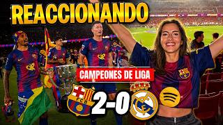 HINCHAS DEL BARÇA REACCIONANDO FCBARCELONA 2-0 REAL MADRID 🔥CAMPEONES DE LIGA EN SU CARA! CLASICO💙♥️