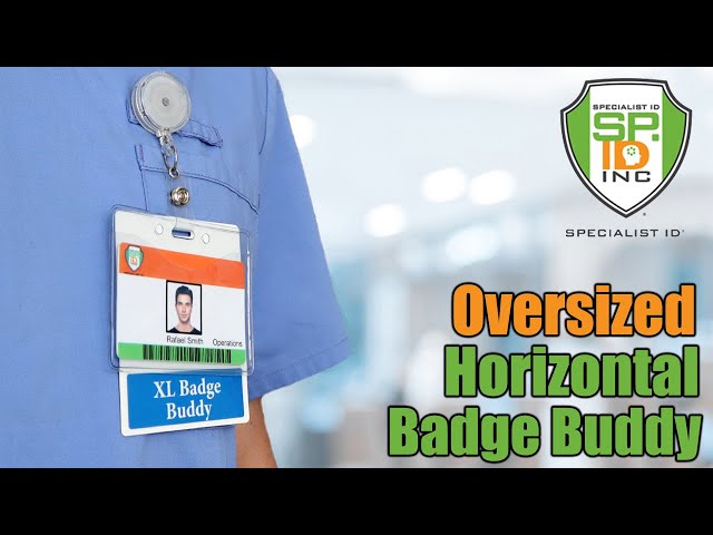 RN Horizontal Badge Buddy with Blue Border by Specialist ID