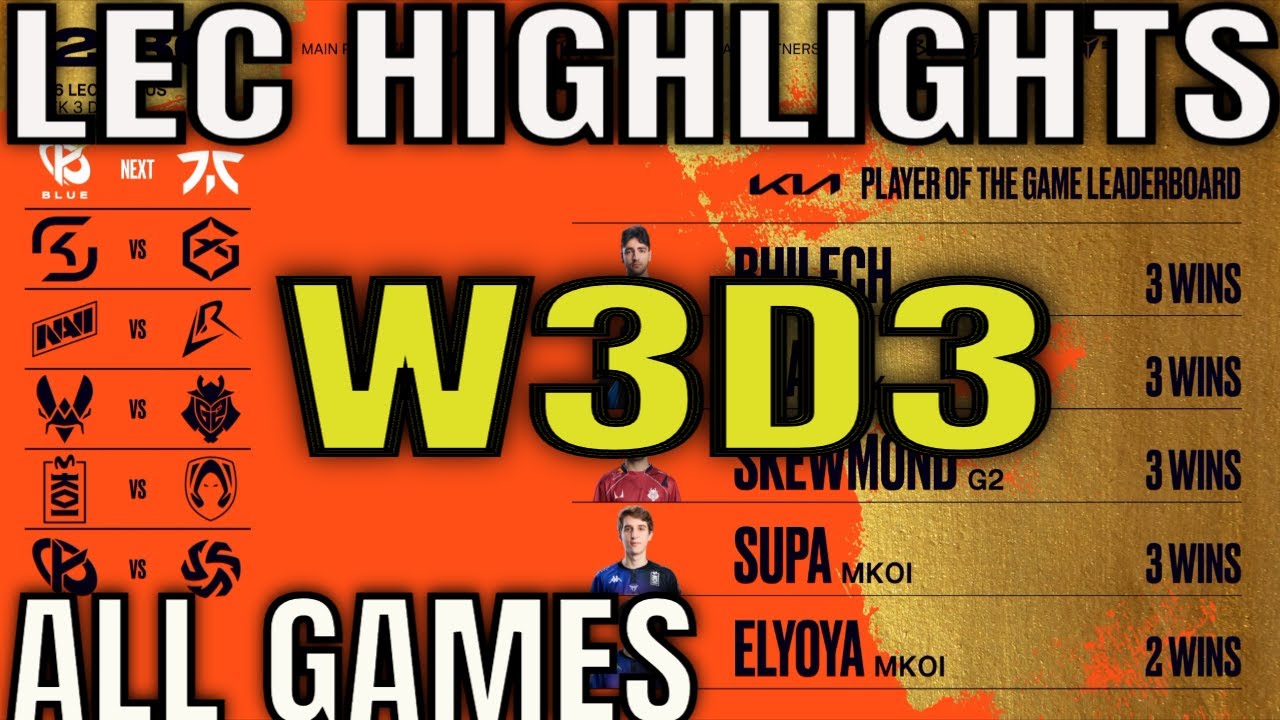 LEC Week 3 Day 3 Highlights ALL GAMES - LEC W3D3 2026 - YouTube