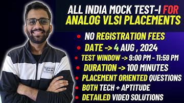 🔥ALL INDIA MOCK TEST For Analog VLSI Placements || PrepFusion || Himanshu Agarwal