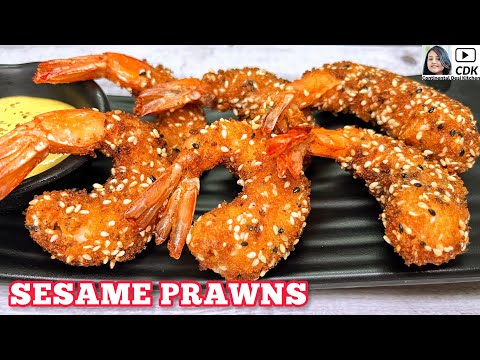 SESAME PRAWNS | Party Starter Recipe | Crispy Prawns Recipe | Crispy Sesame Shrimp Fry #crispyprawns