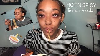 ASMR | Eating Hot n Spicy Ramen Noodles