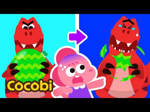 T-Rex Pops Colorful Balloons!😱🎈 | Kids Songs Compilation | Cocobi
