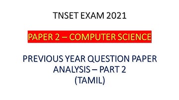 TNSET 2021 | Paper 2 Computer Science | UGC NET | PYQs on Operating System (Tamil)