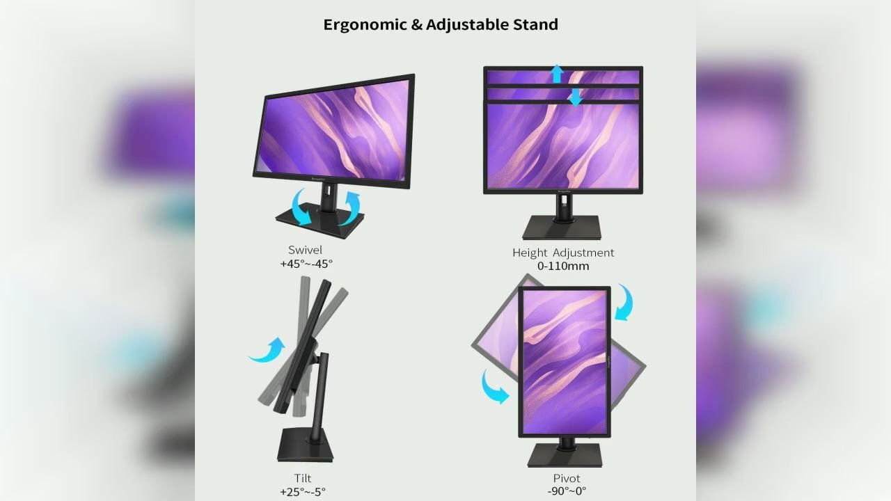 Review: 23.8 Inch Touchscreen Monitor FHD 1920x1080P, Height/Pivot/Swivel/Tilt Adjustable Desk...