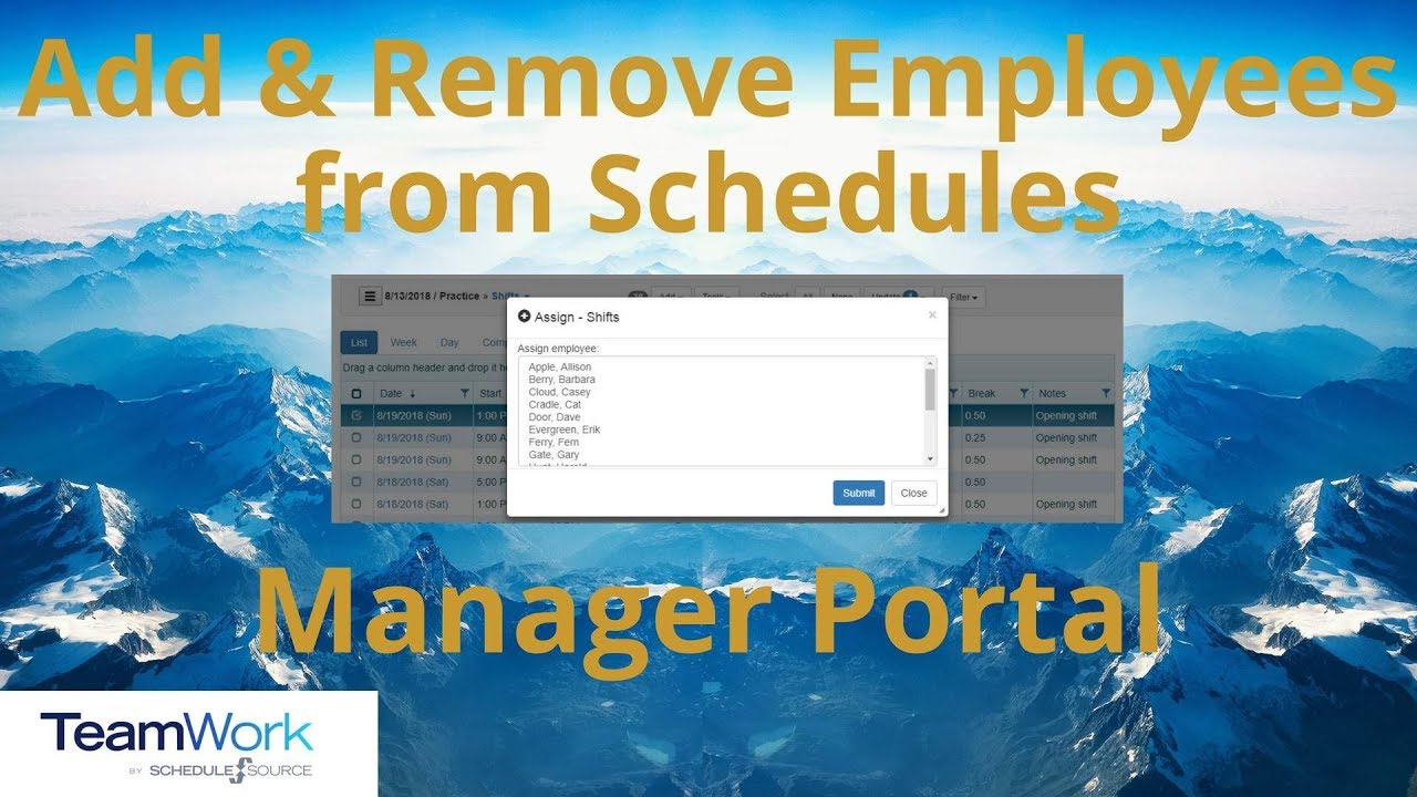 Schedules Section: Editing Schedule Shifts : Helpdesk
