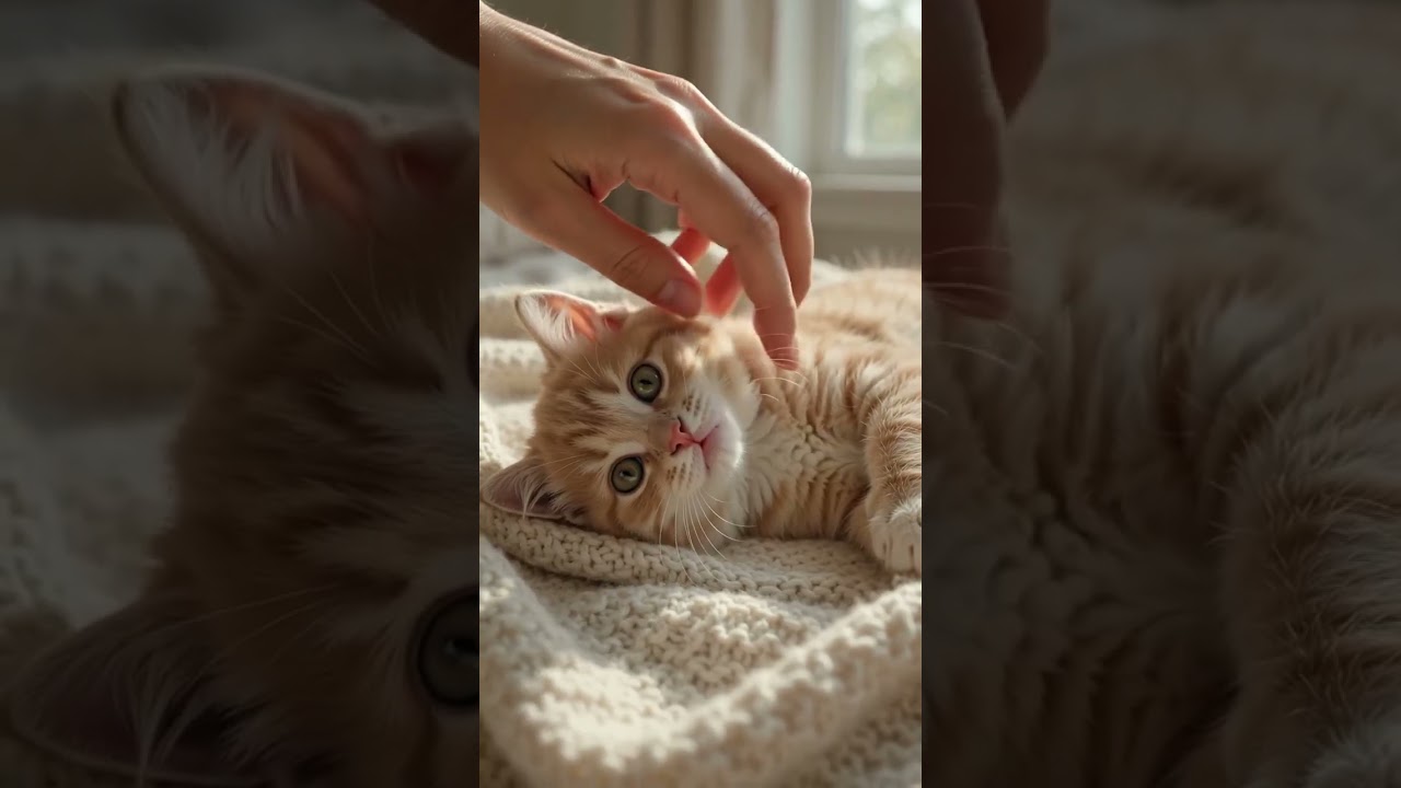 Cute Little Cat Playing with Mom 😻🐾 #cat #kitten #shorts