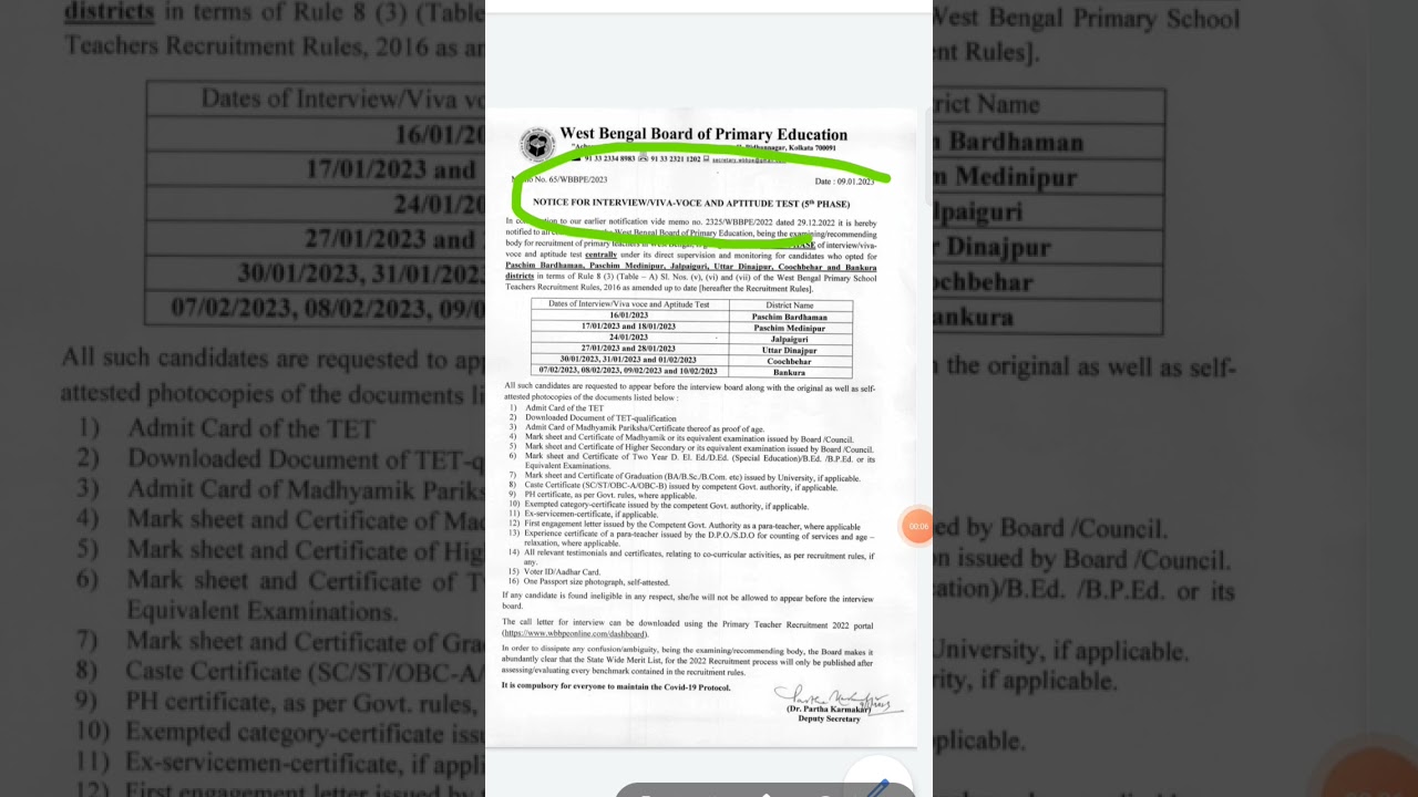 5th phase interview Date 
