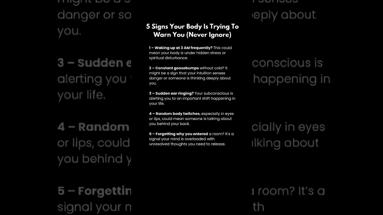 5 Strange Body Signs You Should Never Ignore