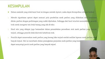 DATA MINING - PRESENTASI TUGAS AKHIR - APRIORI TOKO PARFUM