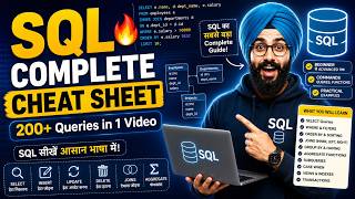 SQL Complete Cheat Sheet | 200+ Queries, Commands & Functions in one Video!