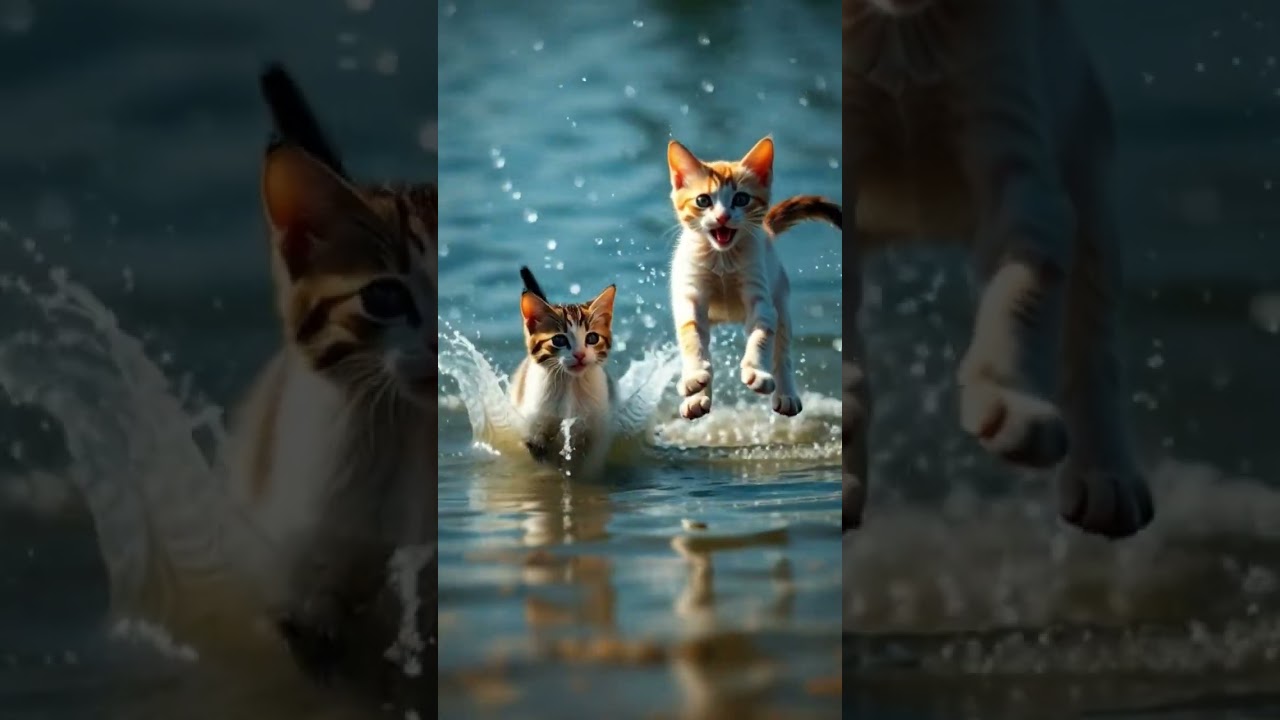“Two Cats Having Fun in the Water 🐱💦