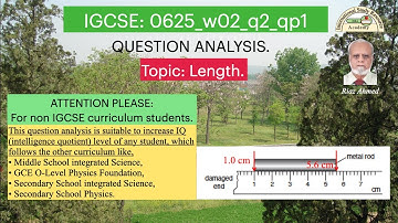 0625_w02_q2_qp1_length, IGCSE Length question, Length measurement question.