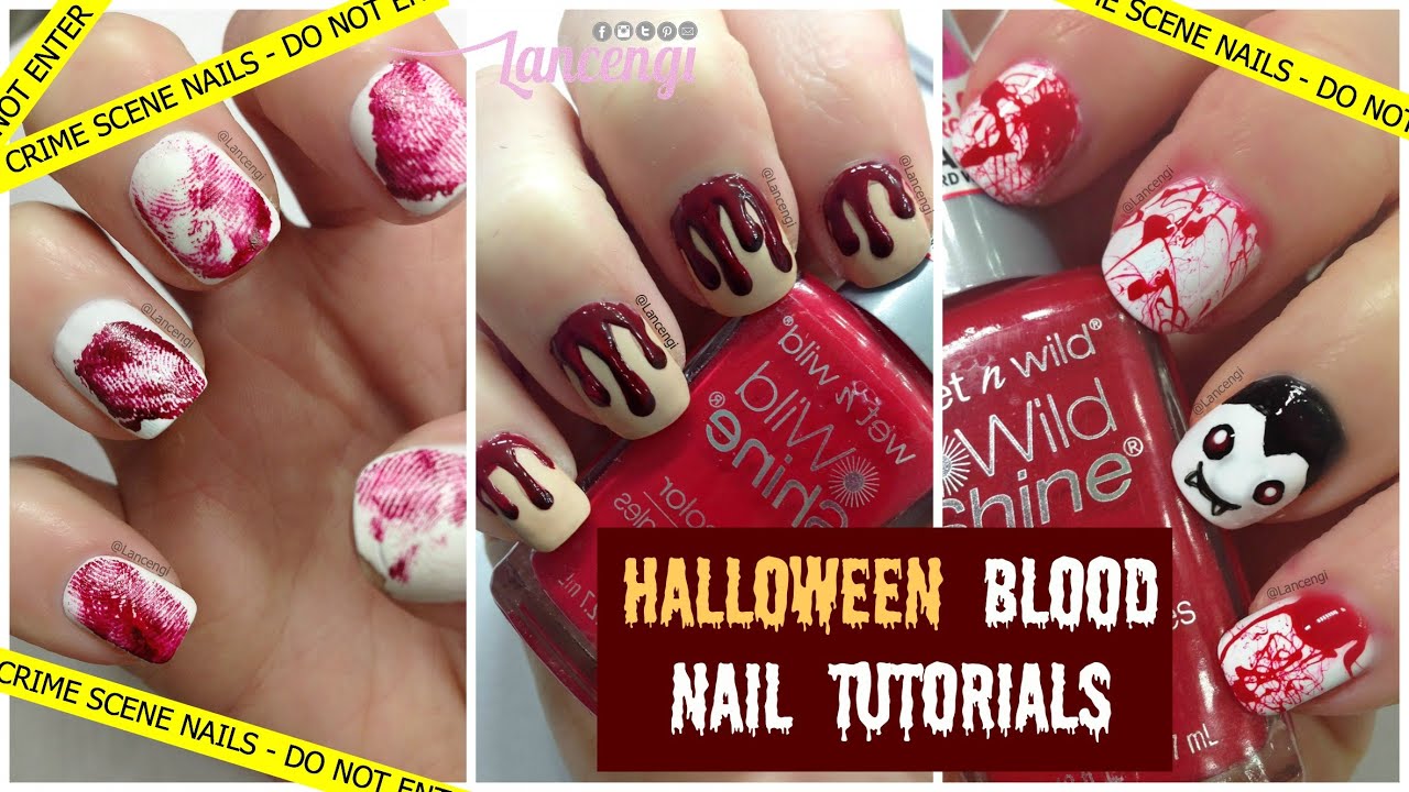 Vampire Nails Diy Bloody And Cute Halloween Nail Polish Designs Youtube