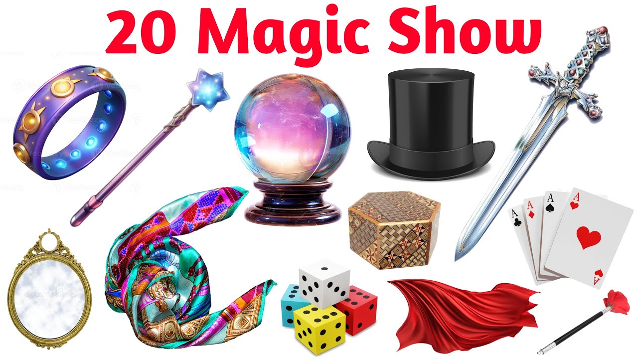 20 Magic Show Objects Names | Learn Magic Items in English and Hindi | Kids Educational Video