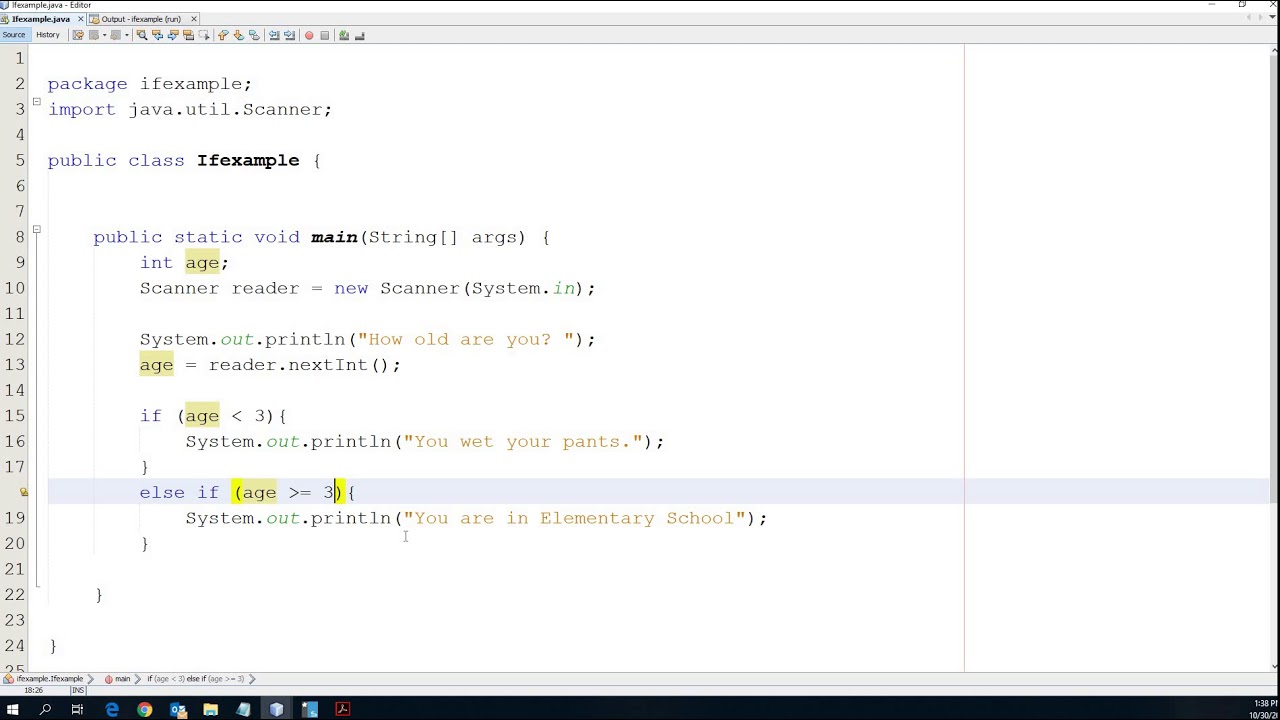 If Statement Example Java - YouTube