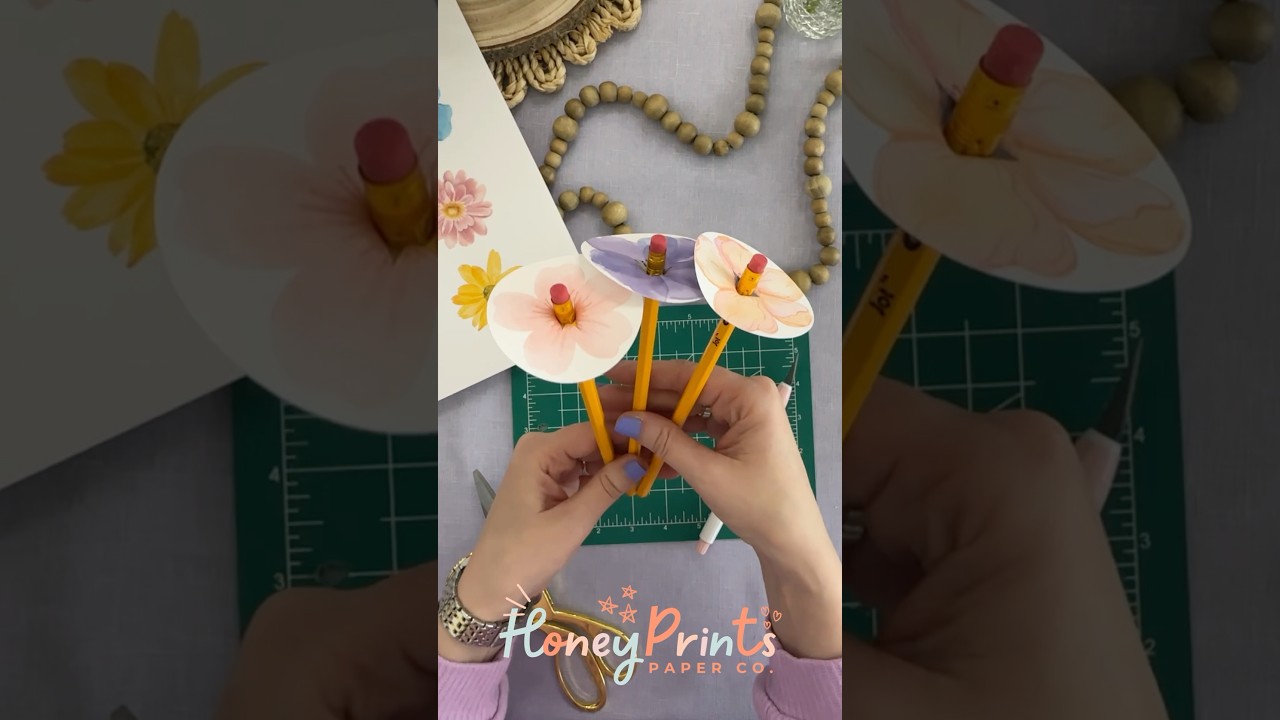 💐Flower Pencil DIY | The Flower Truck Collection | Honey Prints Paper Co
