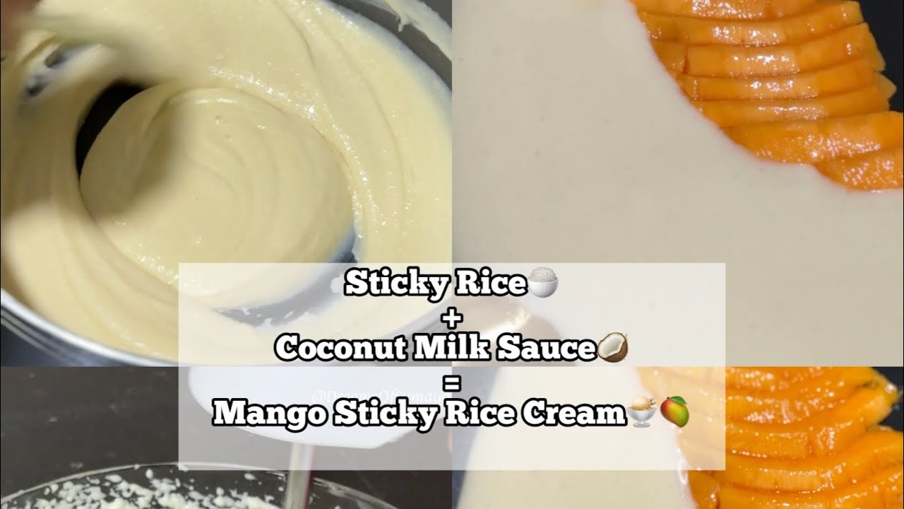 Let’s make Mango Sticky Rice Cream🤯🍦🥭Sticky Rice🍚+Coconut Milk Sauce🥥=Mango Sticky Rice Cream🍨🥭