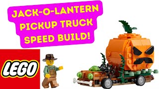 Speed Build of the LEGO Jack-O-Lantern Pickup Truck! Set! Set #40822. #halloween #lego