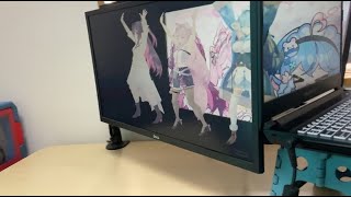 箱型液晶の中で愛スクリムをKozmy博衣こよりAzki雪花ラミィの皆さんに踊っていただきました