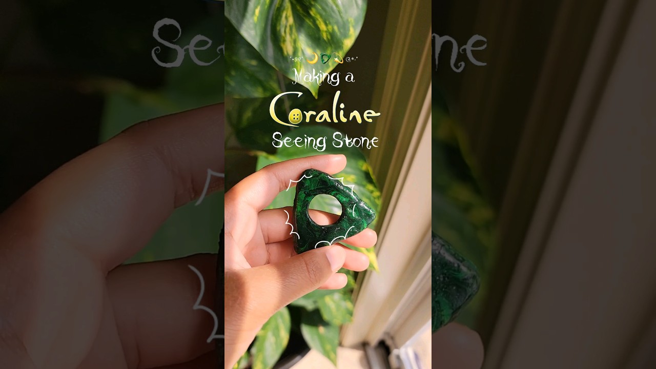 DIY Coraline Seeing Stone 🌱✨️ Clay Charm | Cozy Hobby 🌷☁️ 