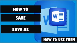Microsoft Office Word Tutorial - Difference Between SAVE and SAVE AS
