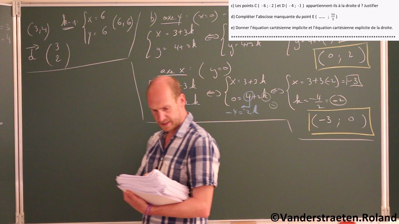 Correction examen juin 2017 partie géométrie analytique plane
