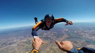 Peter passing his aff course level 7 skydive and he's skydiving with www.learnskydiving.co.uk