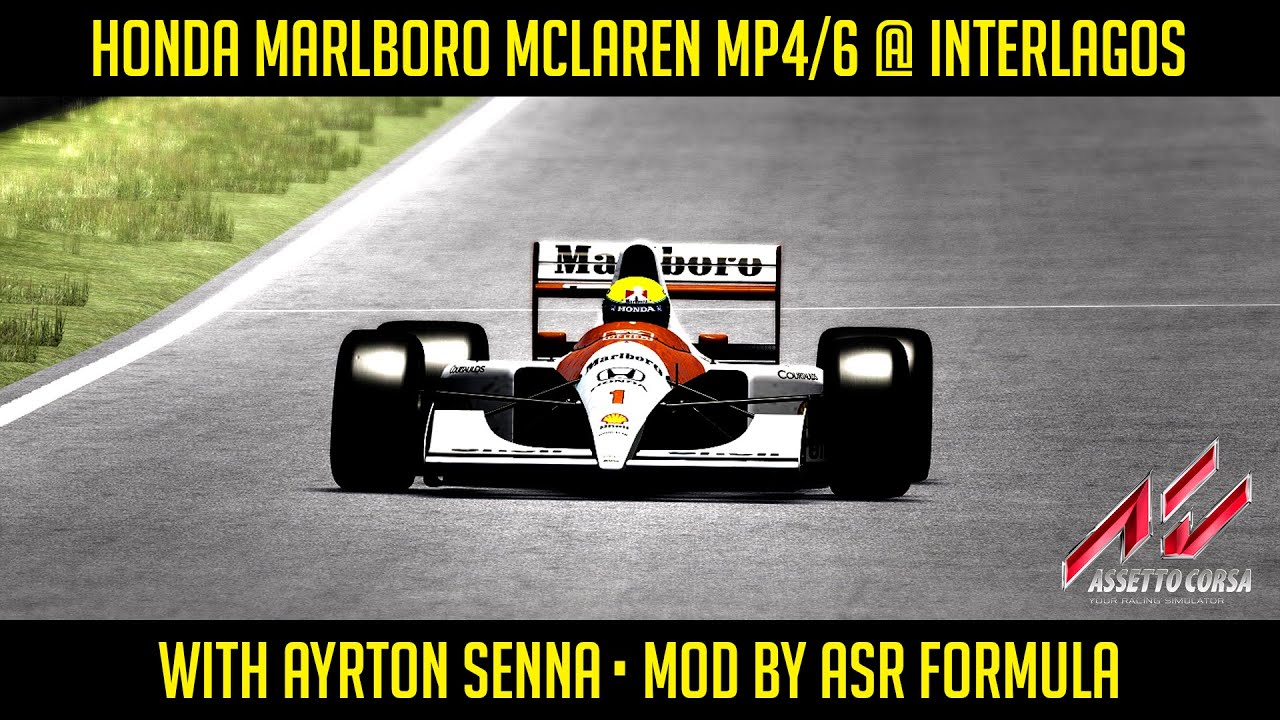 Assetto Corsa Honda Marlboro Mclaren Mp4 6 Interlagos With Ayrton Senna Youtube