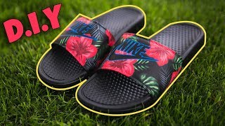 custom painted nike slides