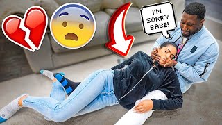 Starting An Argument Then Passing Out Into My Boyfriend's Arms PRANK! *Cute Reaction*