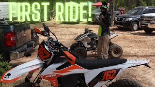 First time riding ATV at offroad park | TRX 450R vs Kfx 400