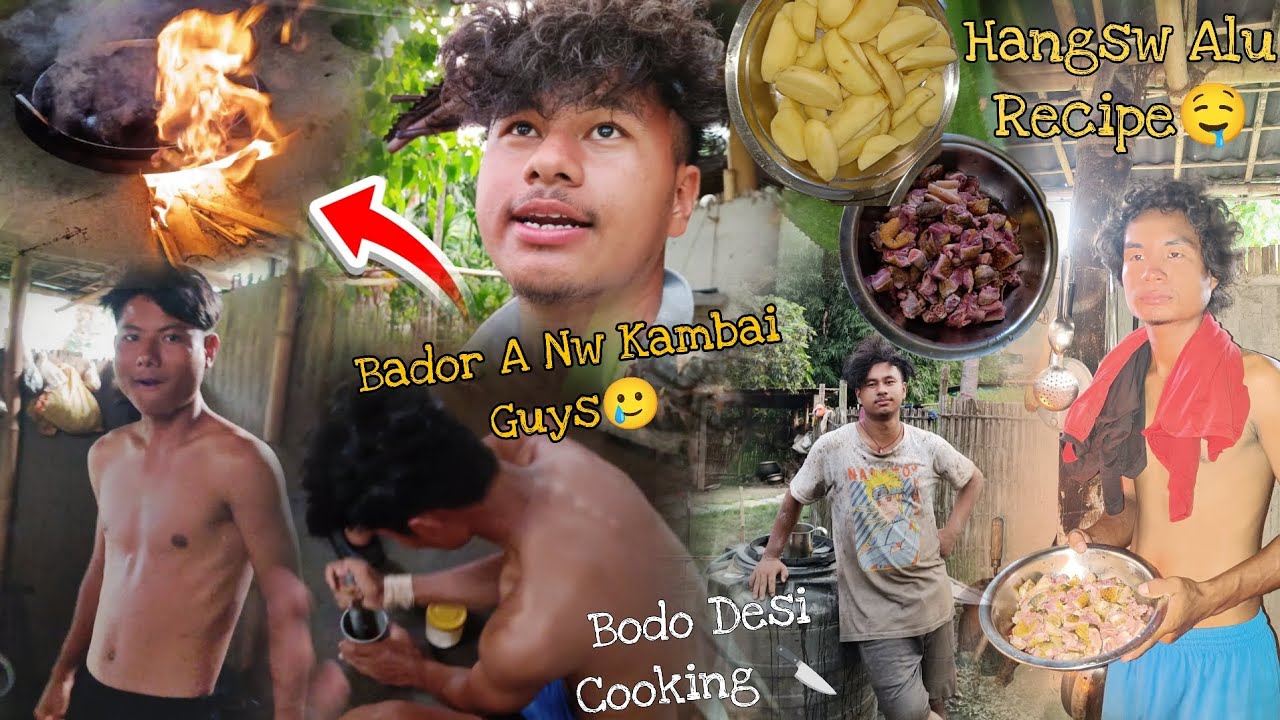 Bodo Desi Cooking 🍳 || Hangsw Alu Recipe 🤤😍 || Bador A Nw Kambai Guys 🥲🥹 •