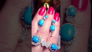 👑🩵⚜️БИРЬЗОВОЕ ИСКУШЕНИЕ ЦВЕТОМ 🩵🌞💎 ИРАНСКАЯ БИРЮЗА 🩵 БЕЛЫЙ РОДИЙ СЕРЕБРО БРИЛИКИ 👑